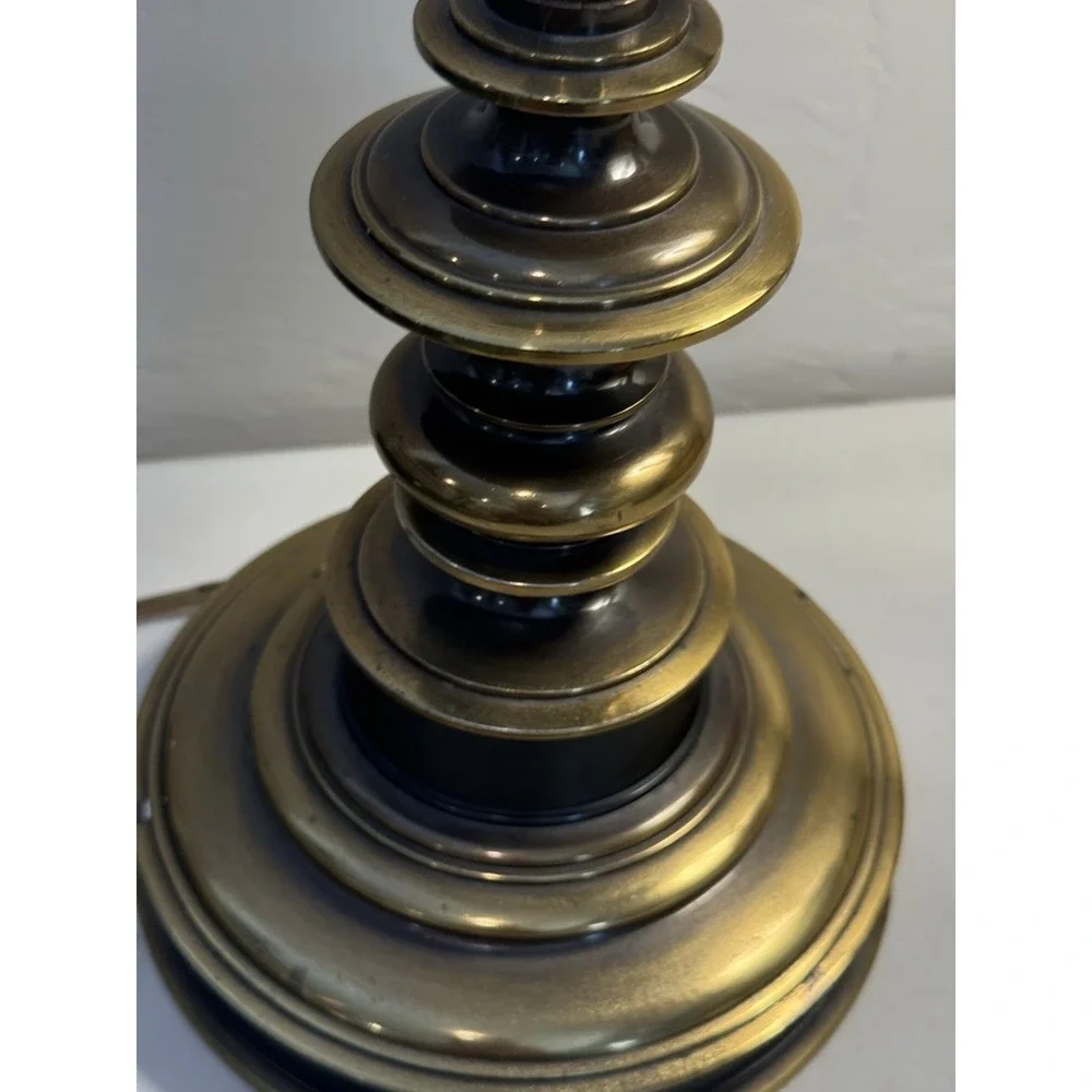 Vintage Solid Brass Metal  Hollywood Regency Style Table Lamp Heavy Armed Extend